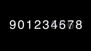 Animated Numbers Sequence on a Black Background for a Digital Countdown